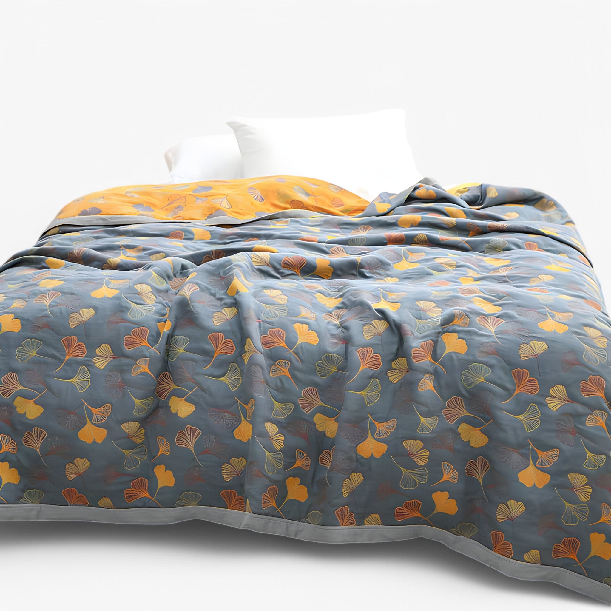 Harry | Copripiumone Reversibile in Cotone - Grigio-Arancio - Beddengoed - Concept Palermo