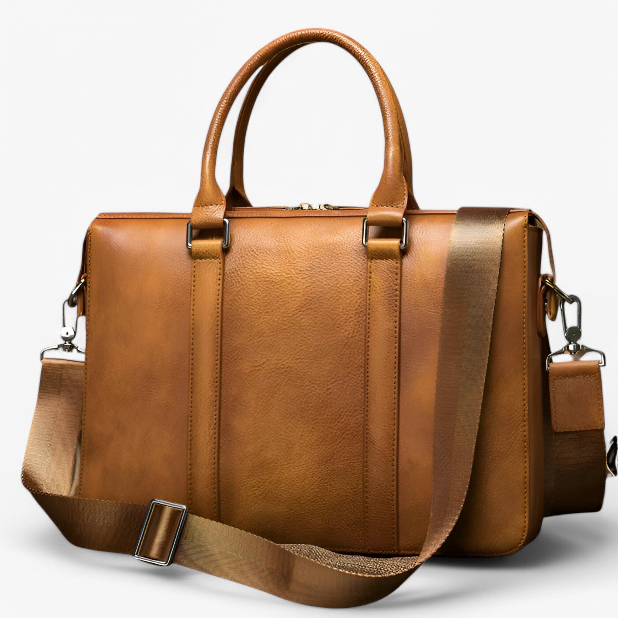Alessio | Borsa per Laptop in Pelle con Tracolla - Marrone - - Concept Palermo