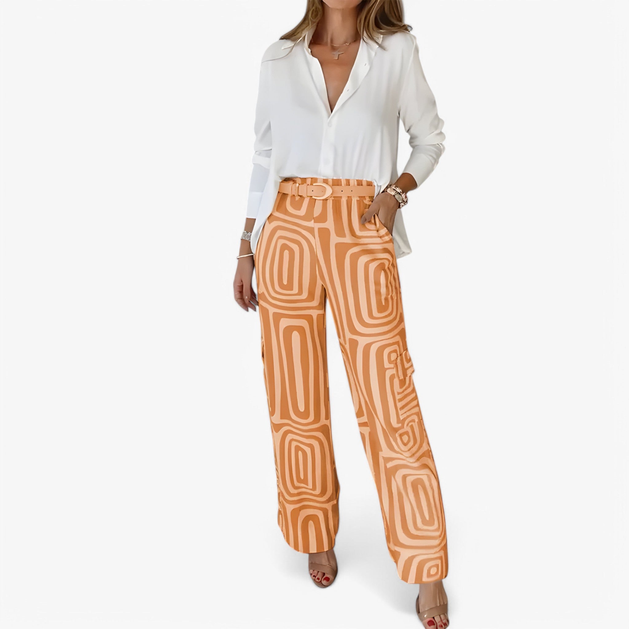 Isabella | Tuta da ufficio 2 pezzi - Elegante e professionale - Arancione - candela clothing sets Fashion women - Concept Palermo