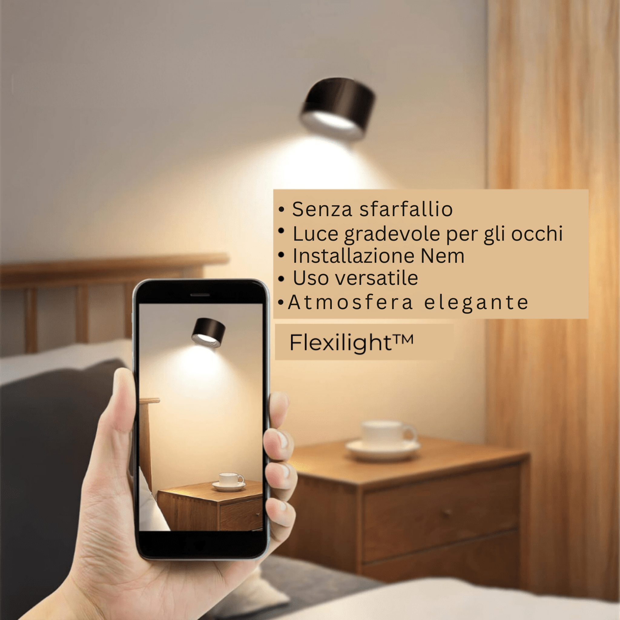 Flexilight™ | Lampada da parete wireless ricaricabile a 360° - - home Væglamper - Concept Palermo