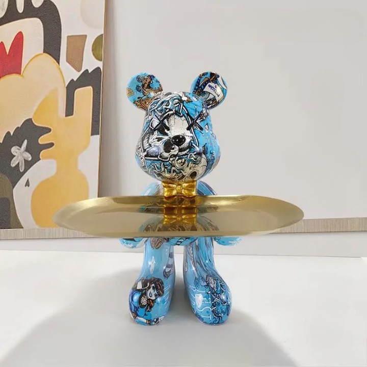 CraftBear - Statua di orso con vassoio - Luna - home Skulptur Statue tray - Concept Palermo