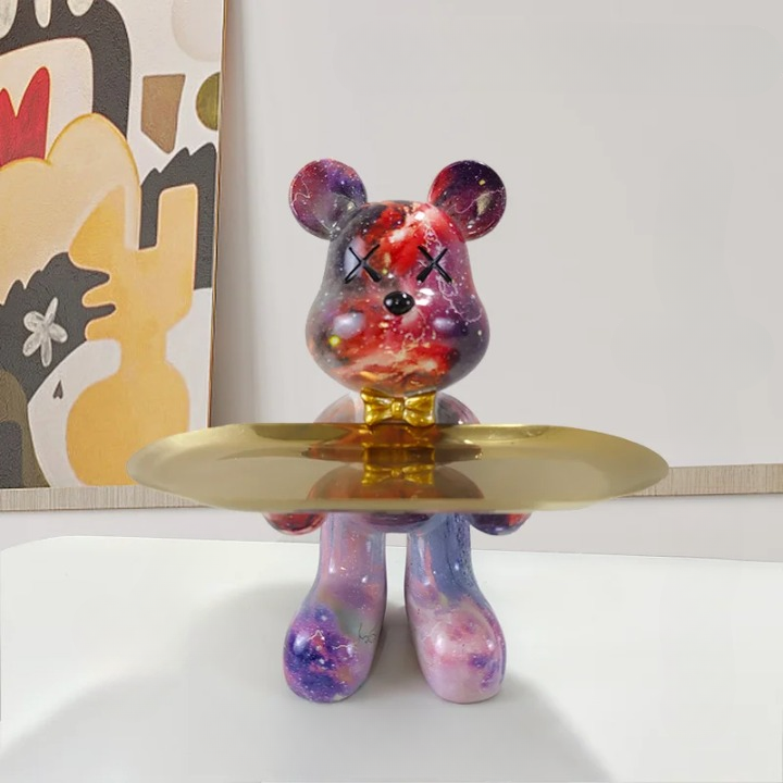 CraftBear - Statua di orso con vassoio - Fenice - home Skulptur Statue tray - Concept Palermo