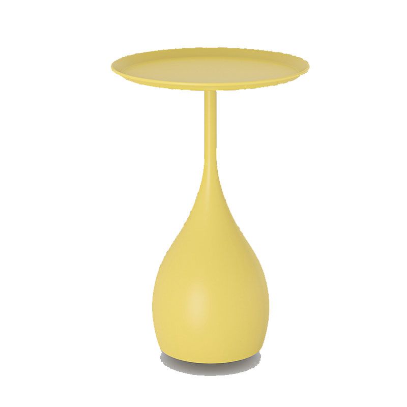Tavolo Rotondo in Metallo con Base - Tavolino Medievale in Stile Moderno - Giallo - end tables home side table table - Concept Palermo