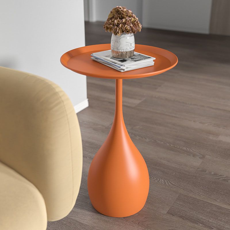 Tavolo Rotondo in Metallo con Base - Tavolino Medievale in Stile Moderno - Arancione - end tables home side table table - Concept Palermo