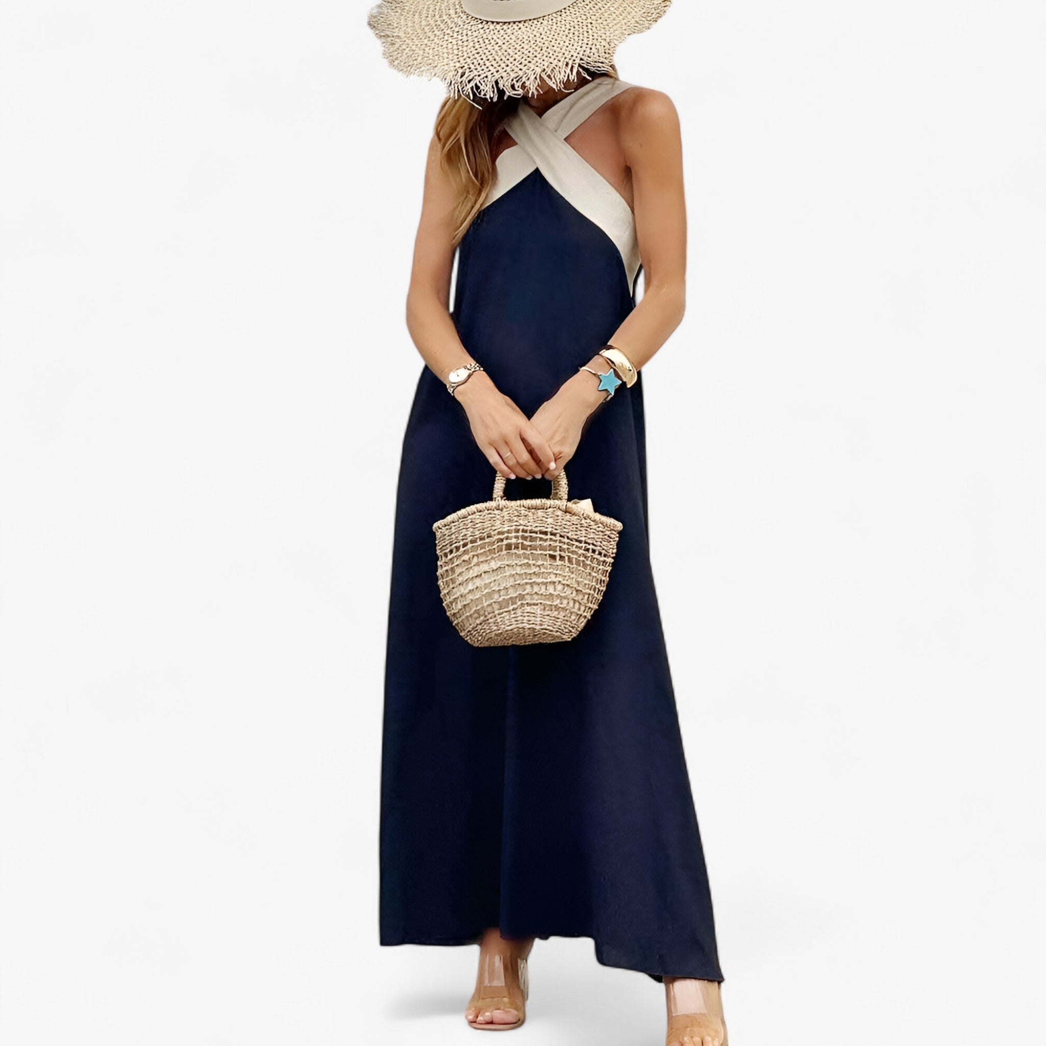 Klara | Abito con scollo all'americana – Elegante e intramontabile - Blu - casual dresses moda mujer ropa spring summer - Concept Palermo
