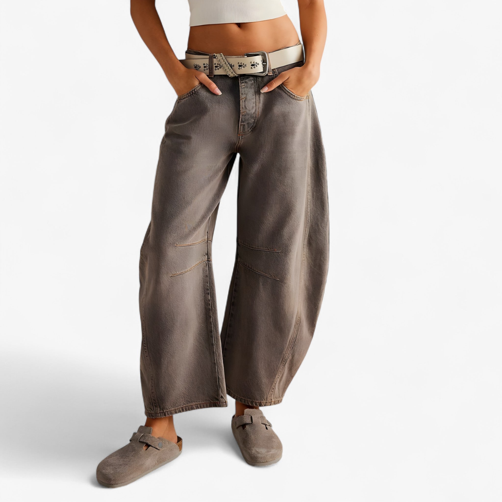 Salve | Jeans a Gamba Larga - Grigio - Jean - Concept Palermo