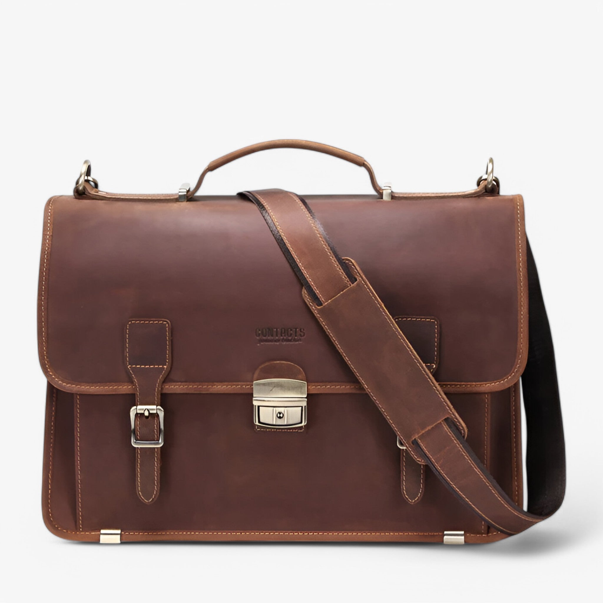 Alessio | Borsa per Laptop di Lusso in Pelle - Marrone - - Concept Palermo