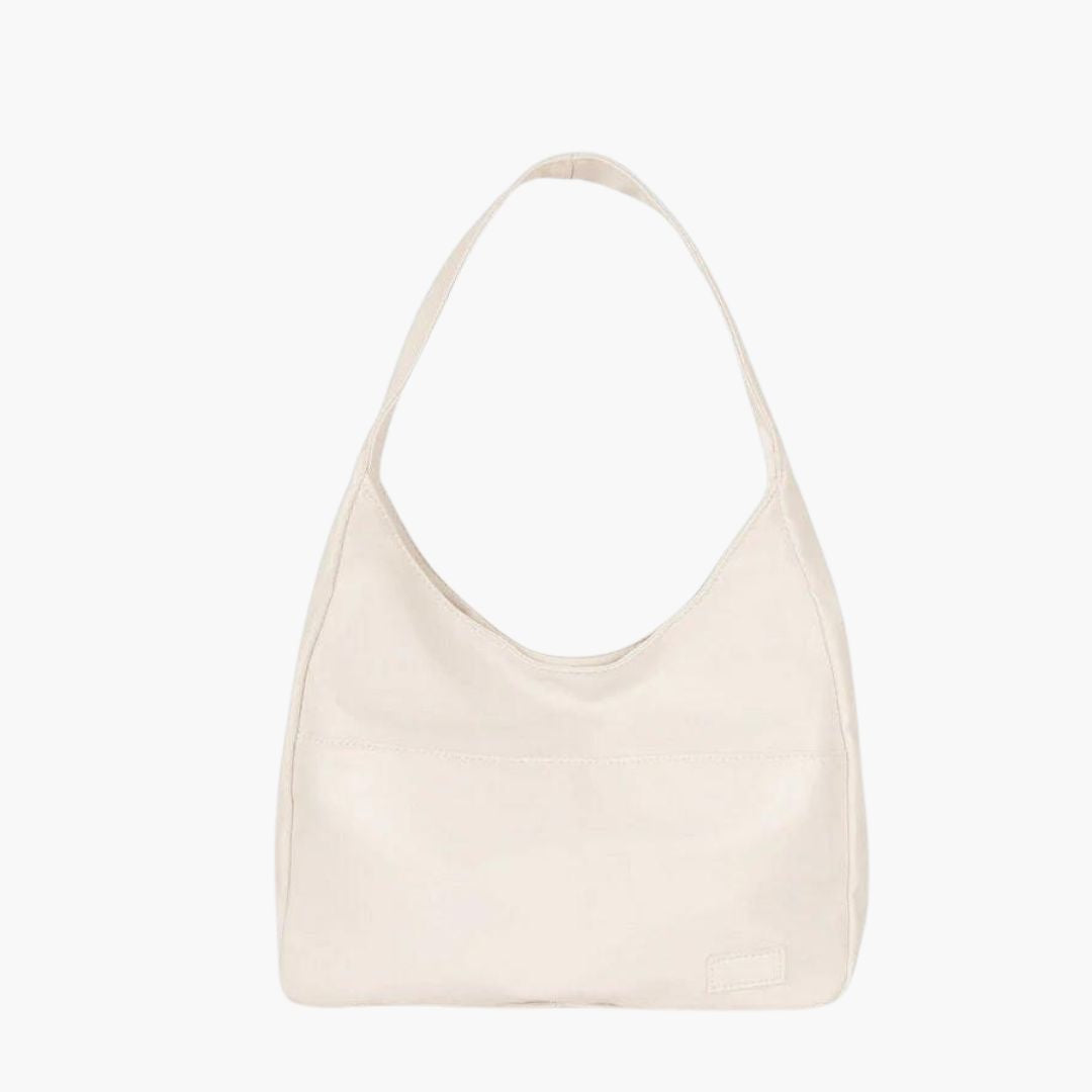 Borsa Hobo in pelle vegana Maya stilosa per donne attente alle tendenze - Crema - Leather Bag - Concept Palermo