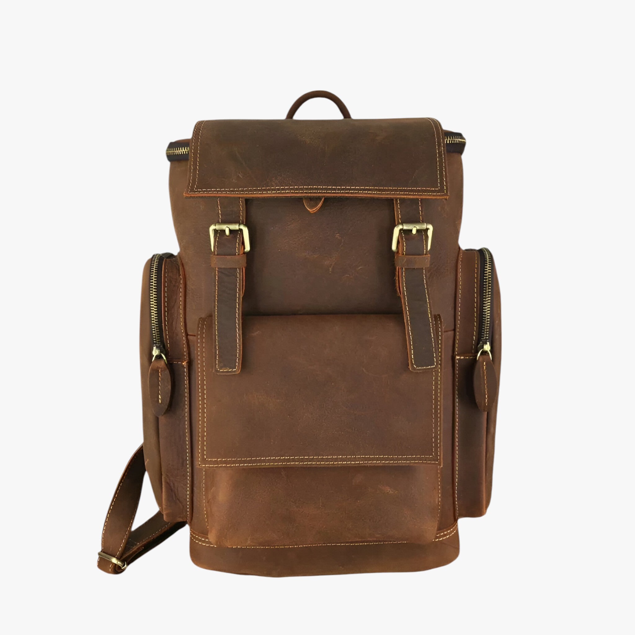 Dario | Zaino in Pelle con Scomparto per Laptop - Marrone retrò - - Concept Palermo