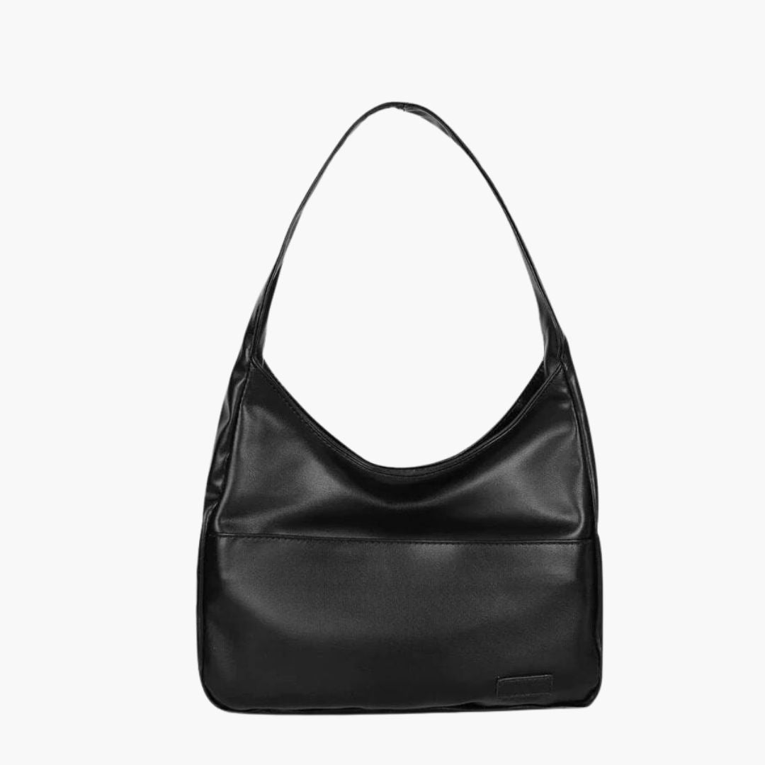 Borsa Hobo in pelle vegana Maya stilosa per donne attente alle tendenze - Nero - Leather Bag - Concept Palermo