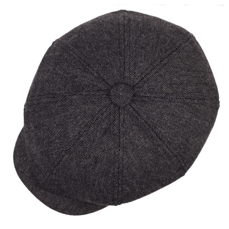 Cappellino retrò con otto pannelli in tessuto tweed a spina di pesce, berretto casual a righe - - caps hats - Concept Palermo
