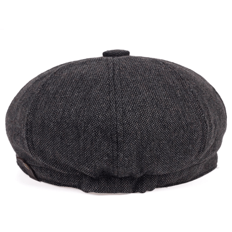 Cappellino retrò con otto pannelli in tessuto tweed a spina di pesce, berretto casual a righe - - caps hats - Concept Palermo