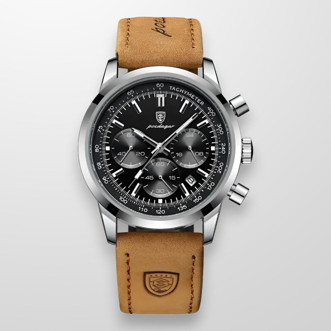 LuminousWatch™ - Orologi di lusso per uomo - Marrone Nero - horloges voor mannen lichtgevende wijzers LuminousWatch™ Luxe herenhorloge Luxe horlogerie new_for_google precisietijdmeting saffierglas verstelbaar bandje waterbestendig - Concept Palermo