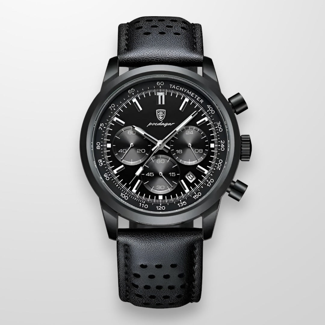 LuminousWatch™ - Orologi di lusso per uomo - Nero - horloges voor mannen lichtgevende wijzers LuminousWatch™ Luxe herenhorloge Luxe horlogerie new_for_google precisietijdmeting saffierglas verstelbaar bandje waterbestendig - Concept Palermo
