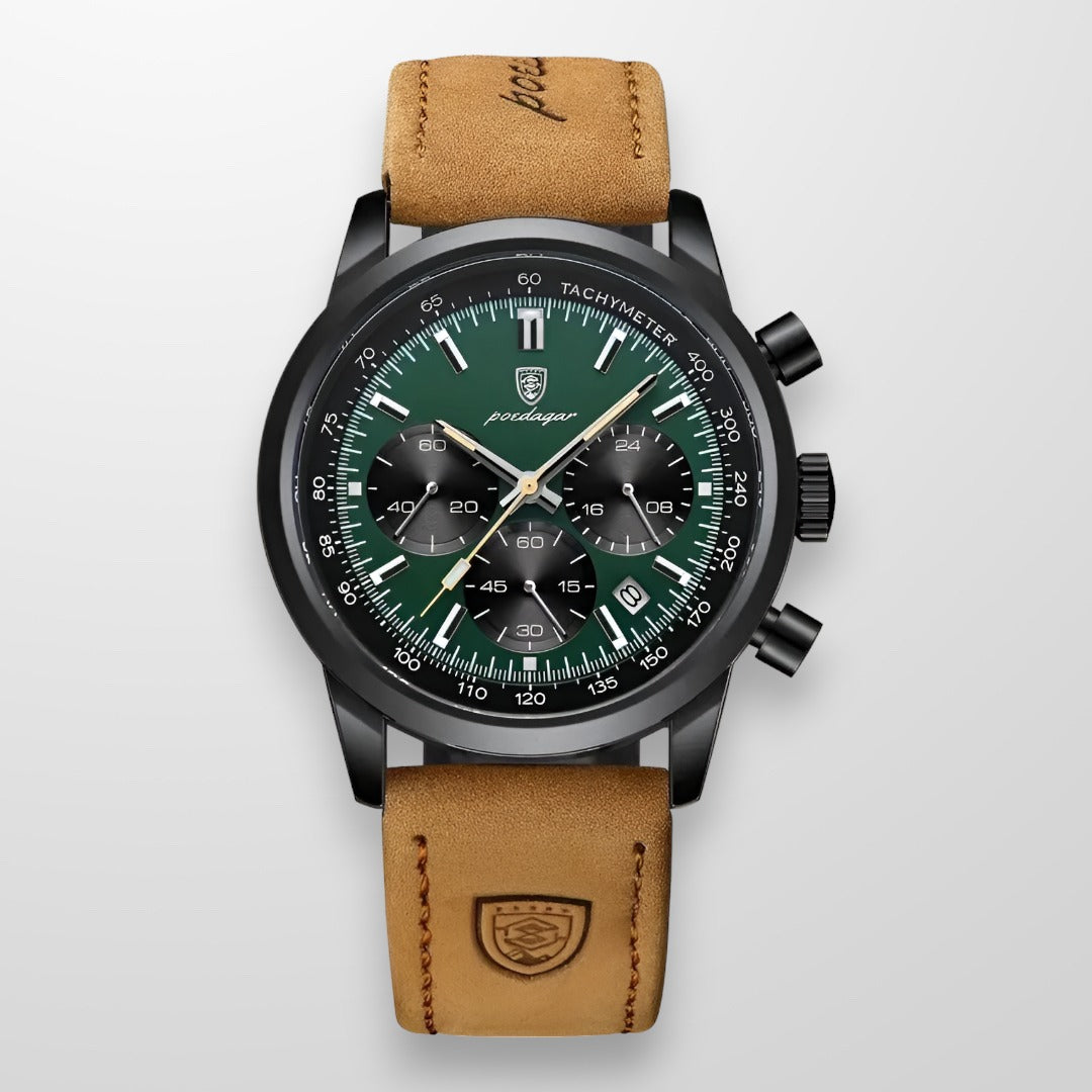 LuminousWatch™ - Orologi di lusso per uomo - Marrone verde - horloges voor mannen lichtgevende wijzers LuminousWatch™ Luxe herenhorloge Luxe horlogerie new_for_google precisietijdmeting saffierglas verstelbaar bandje waterbestendig - Concept Palermo
