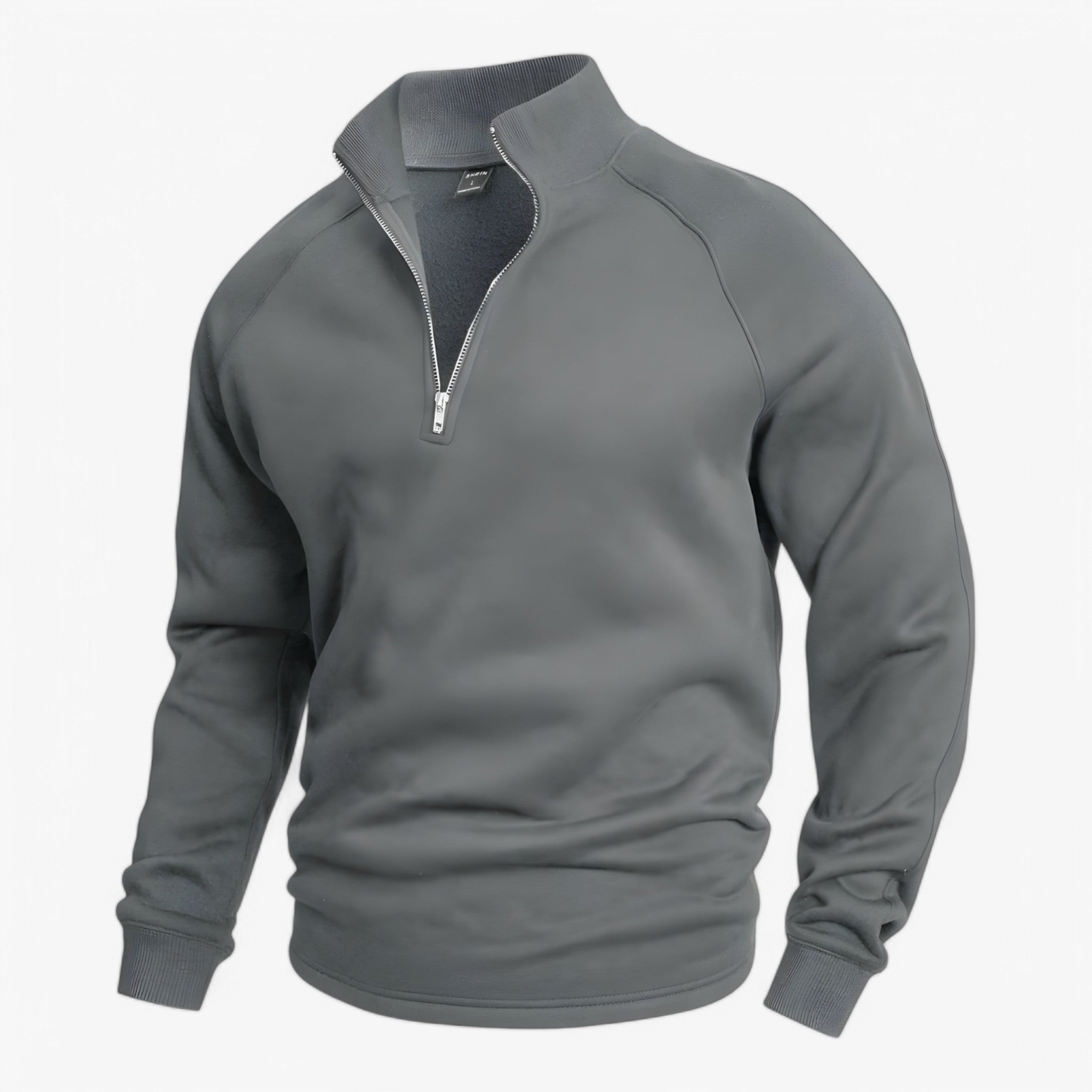 Roger | Maglione Casual a Mezzo Zip - Grigio chiaro - Clothing Half zip Heren Herenkleding Kleding Lange mouwen Mannenkleding Rogue Sweater Truien zwart - Concept Palermo