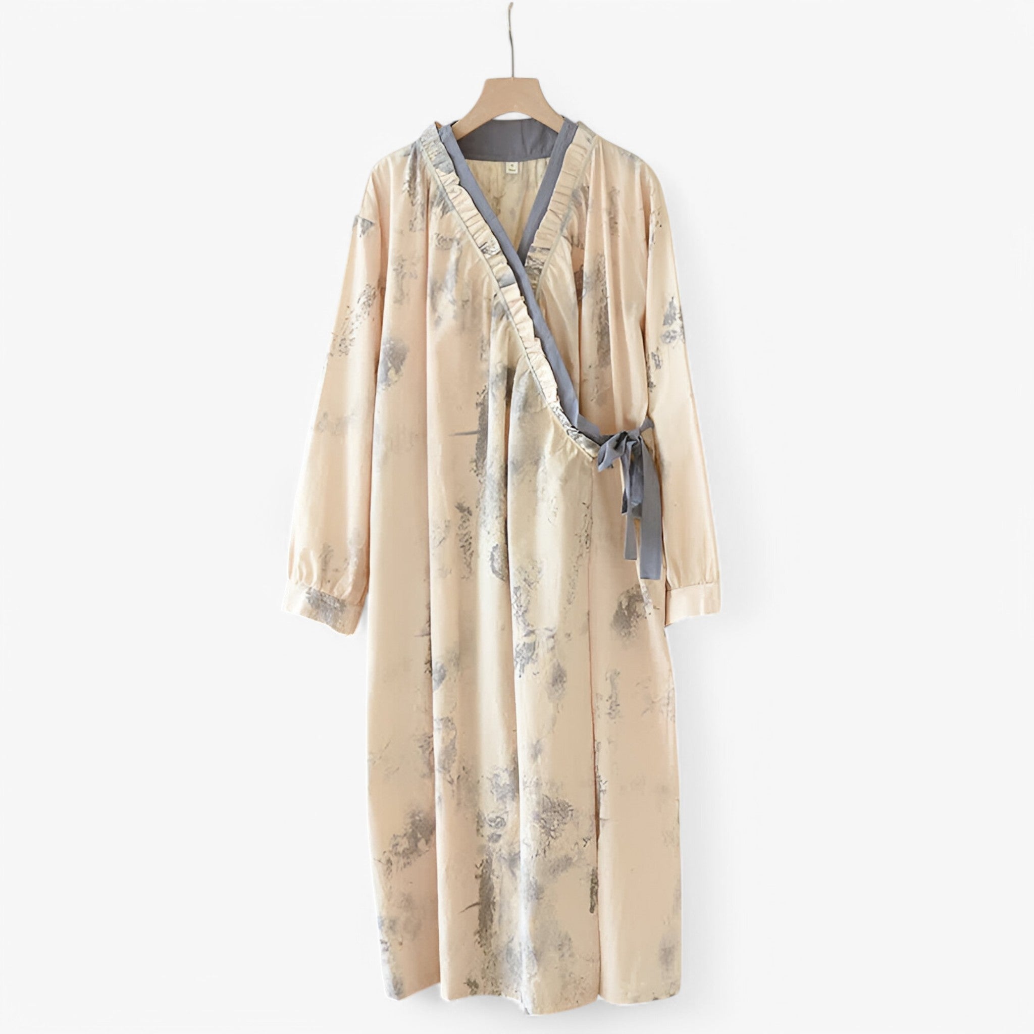 Elise | Morbida Camicia da Notte in 100% Cotone Puro - - Autumn Cotton EDM-repurchase Ink Long Sleeve Loungewear Nightdress Nightgown Nightie Pajama Set Sleepwear Spring Summer Women - Concept Palermo