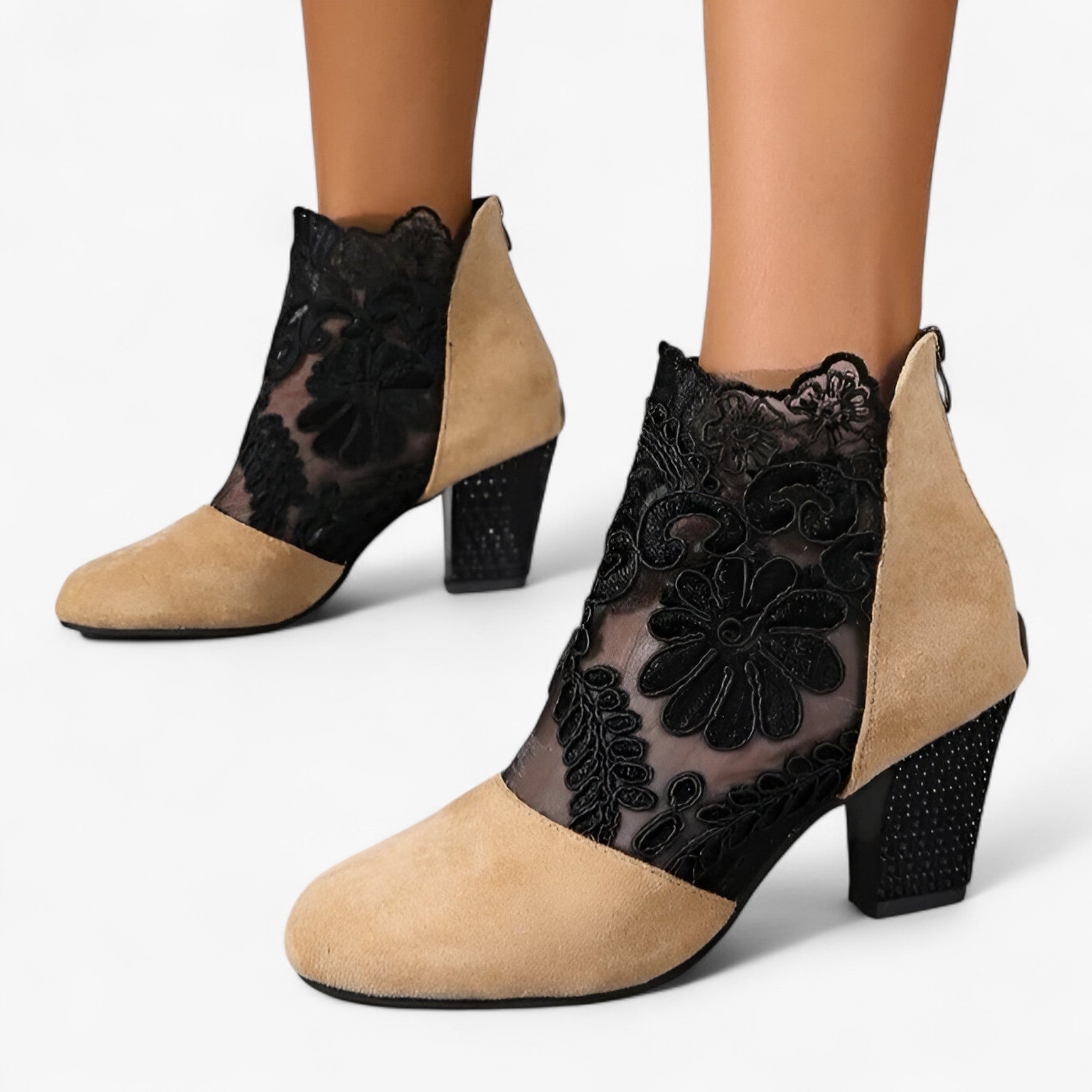 Josefine | Tacchi con rete in pizzo – Eleganza e stile delicato - Albicocca - - Concept Palermo