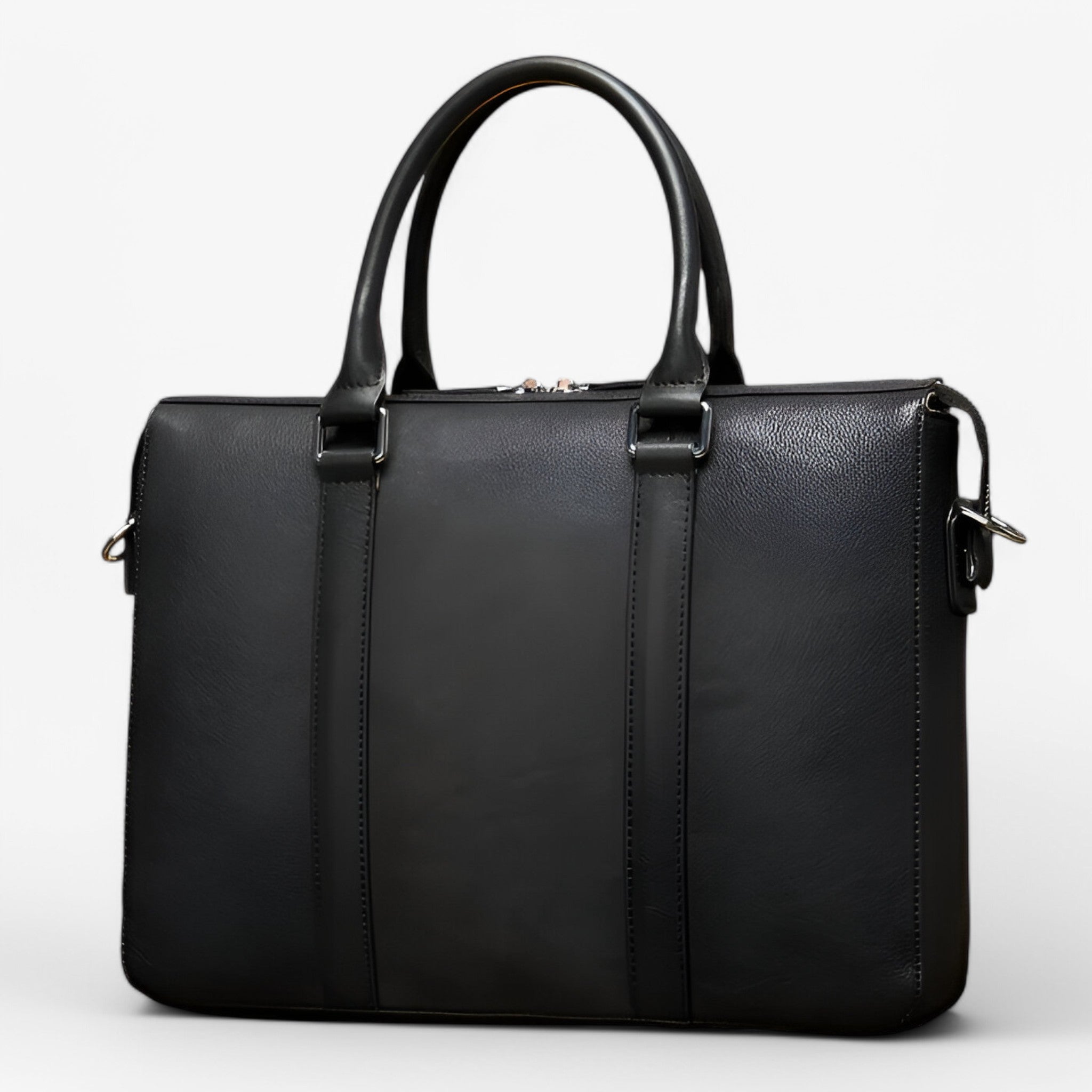 Alessio | Borsa per Laptop in Pelle con Tracolla - Nero - - Concept Palermo