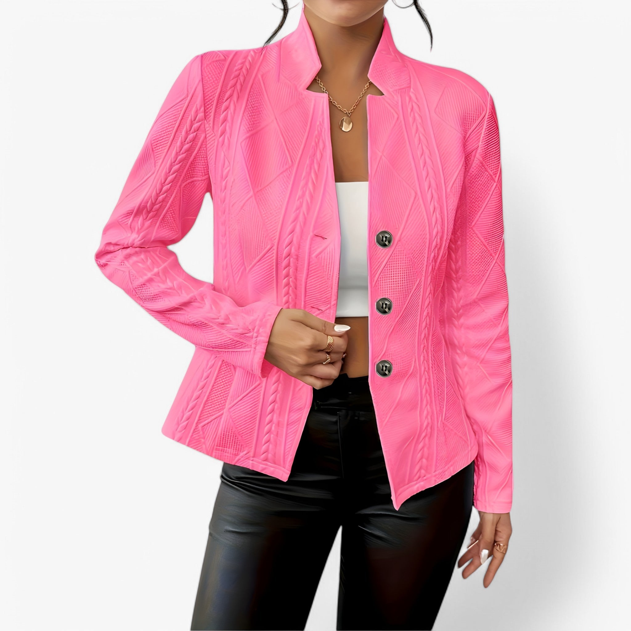 Reina – Elegante Cappa Su Misura alla Vita - Rosa scuro - - Concept Palermo