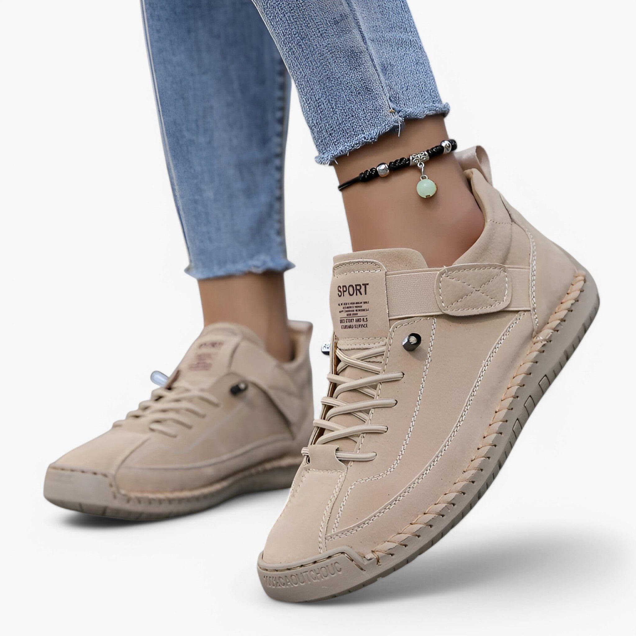 Erin | Scarpe comfort - Morbide e antiscivolo - Beige Suede - chaussure google - Concept Palermo