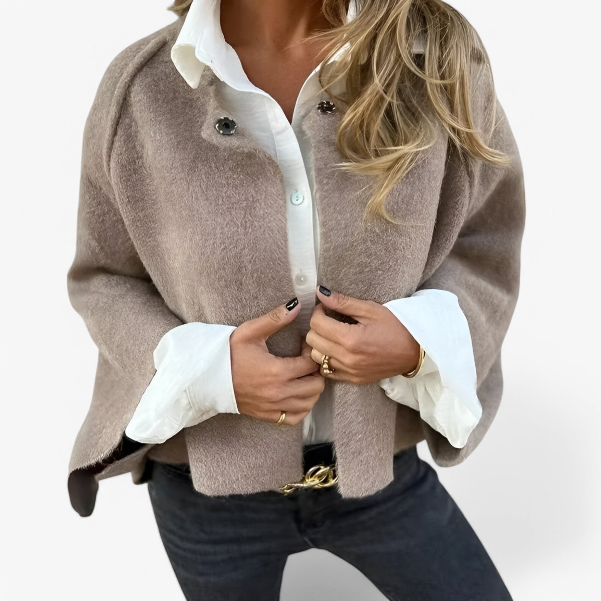 Sophia | Giacca in cashmere - Morbida ed elegante - Cachi - coat coats comfy jacket Fashion jacket jacket Jackets ladies_jackets_cardigan new woman women women jackets women's coat Women's Jacket Women's Jackets - Concept Palermo