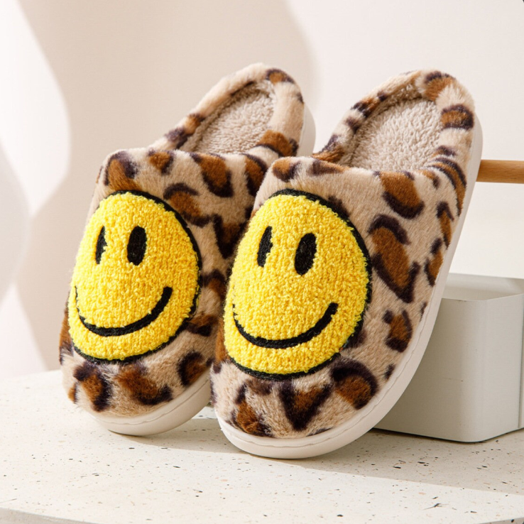 HappySlides™ - Faccina leopardo - Marrone chiaro - indoor slippers slippers slippers for men slippers for women - Concept Palermo