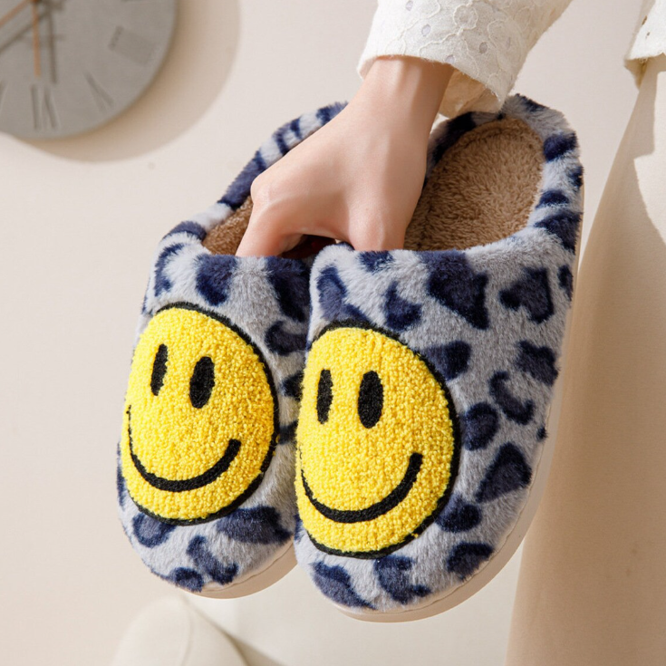 HappySlides™ - Faccina leopardo - Blu - indoor slippers slippers slippers for men slippers for women - Concept Palermo