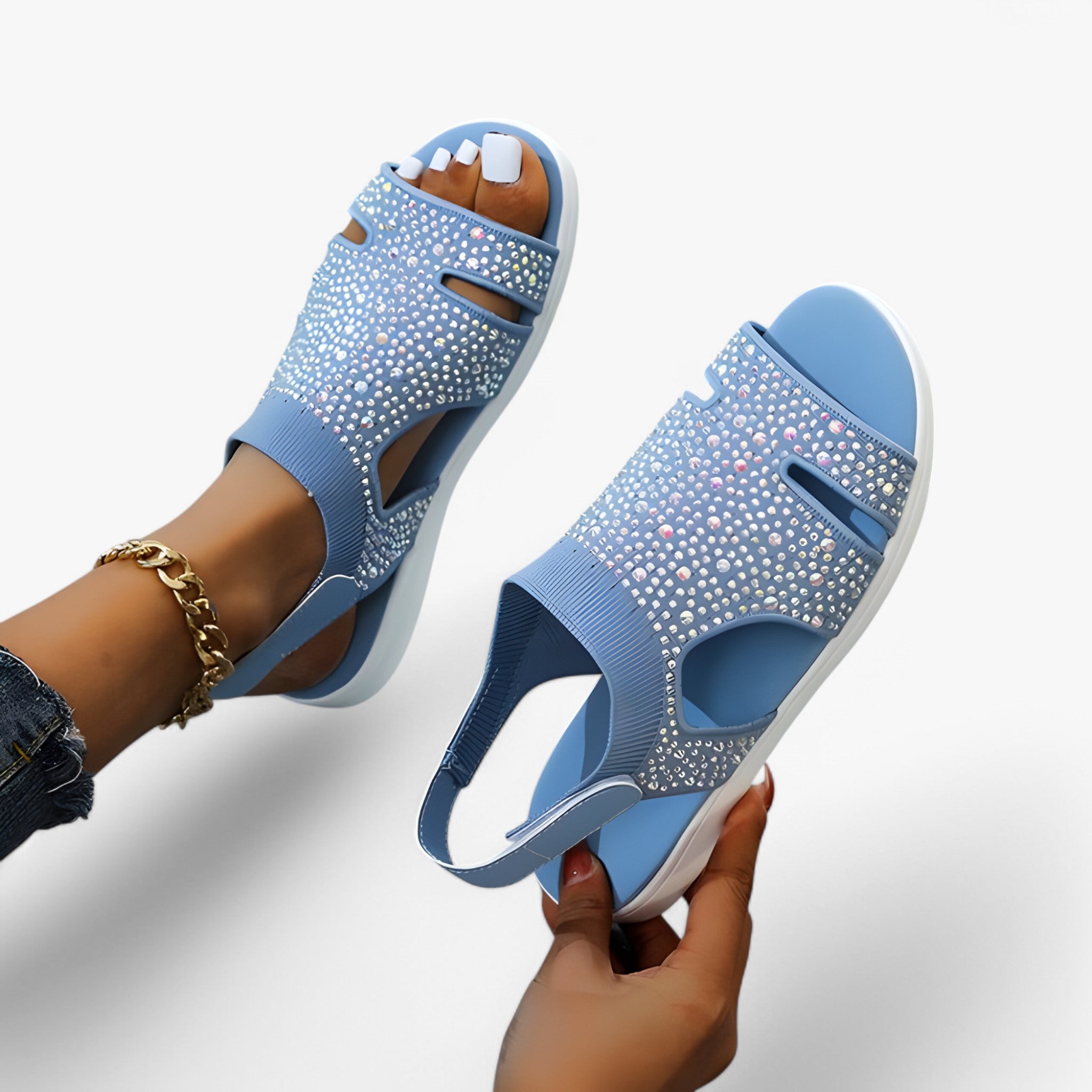 Isabelle | Sandali ortopedici da donna - Perfetti per il comfort quotidiano e il supporto ergonomico - Blu - sandals women sandals - Concept Palermo