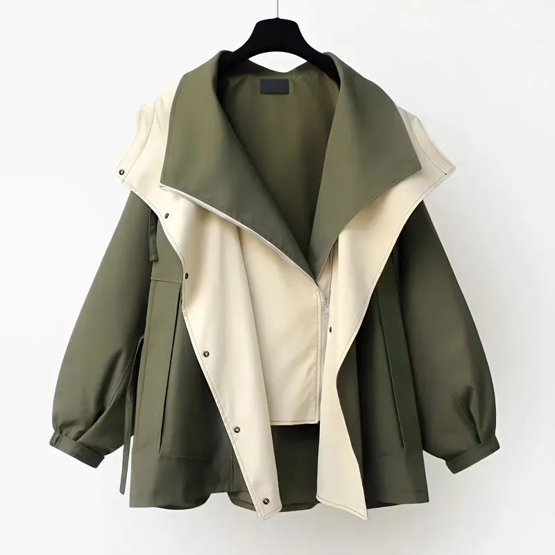 Aurora - Overdimensioneret patchwork capuchon kamin - Prato Verde - Jacket jacket for men Women jackets - Concept Palermo
