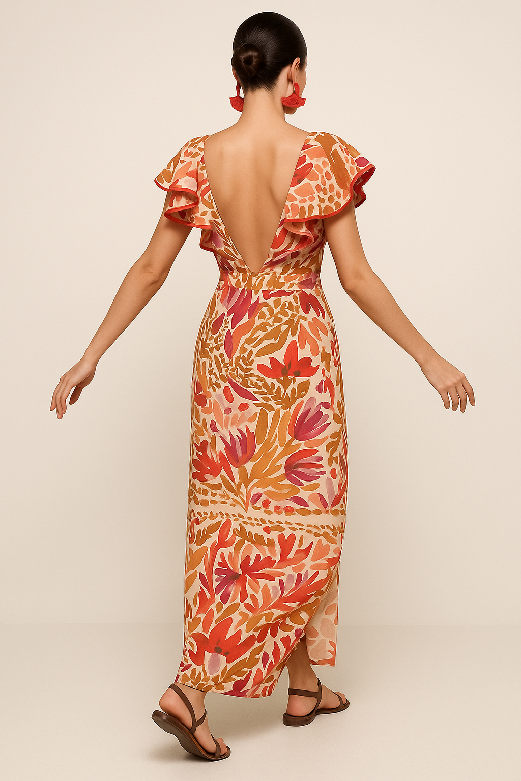 Ava | Maxi abito floreale con maniche a volant - - +5 DRESS Dresses female dress GOOD Maxi Dresses OLD Summer/Dresses - Concept Palermo