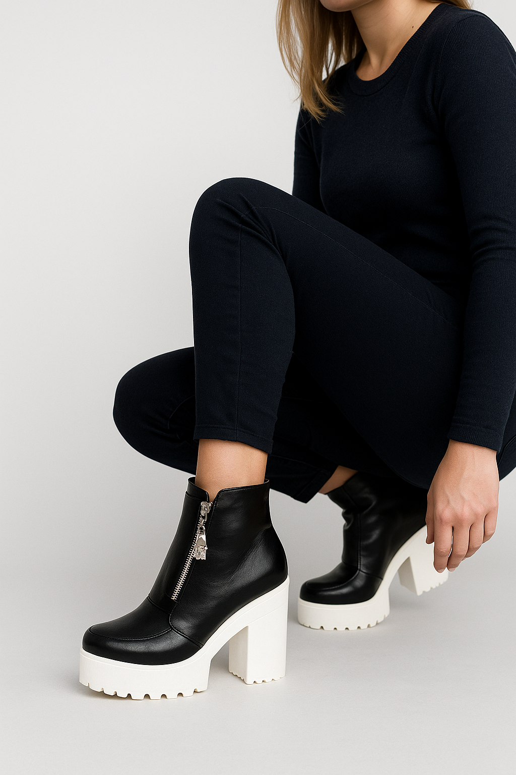 Ivy | Stivaletti platform con suola carrarmato e zip frontale - - BOOTS Boots & Shoes - Concept Palermo
