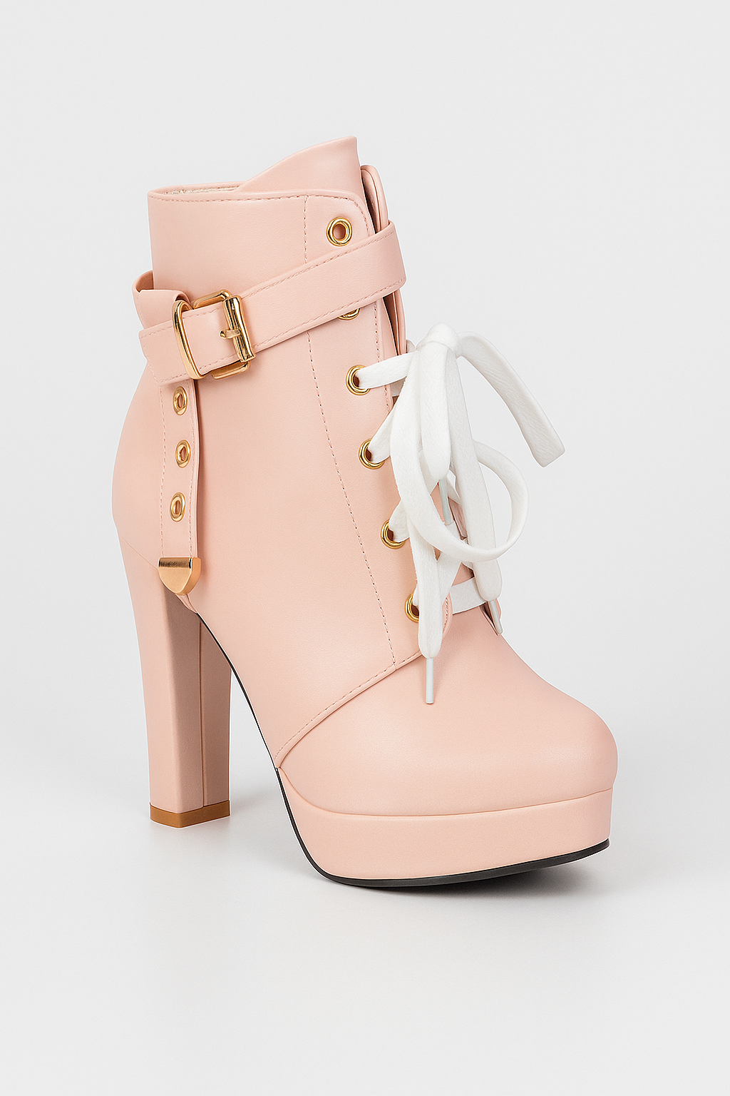 Ellie | Stivaletti alla Caviglia con Tacco Alto e Lacci Eleganti - Rosa - BOOTS Boots & Shoes - Concept Palermo