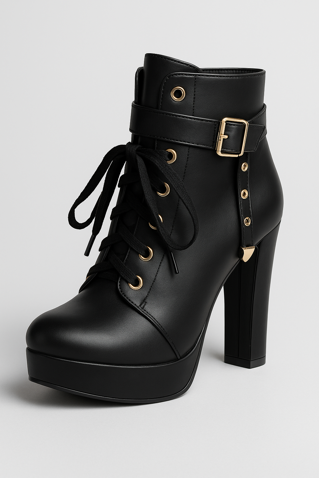Ellie | Stivaletti alla Caviglia con Tacco Alto e Lacci Eleganti - Nero - BOOTS Boots & Shoes - Concept Palermo