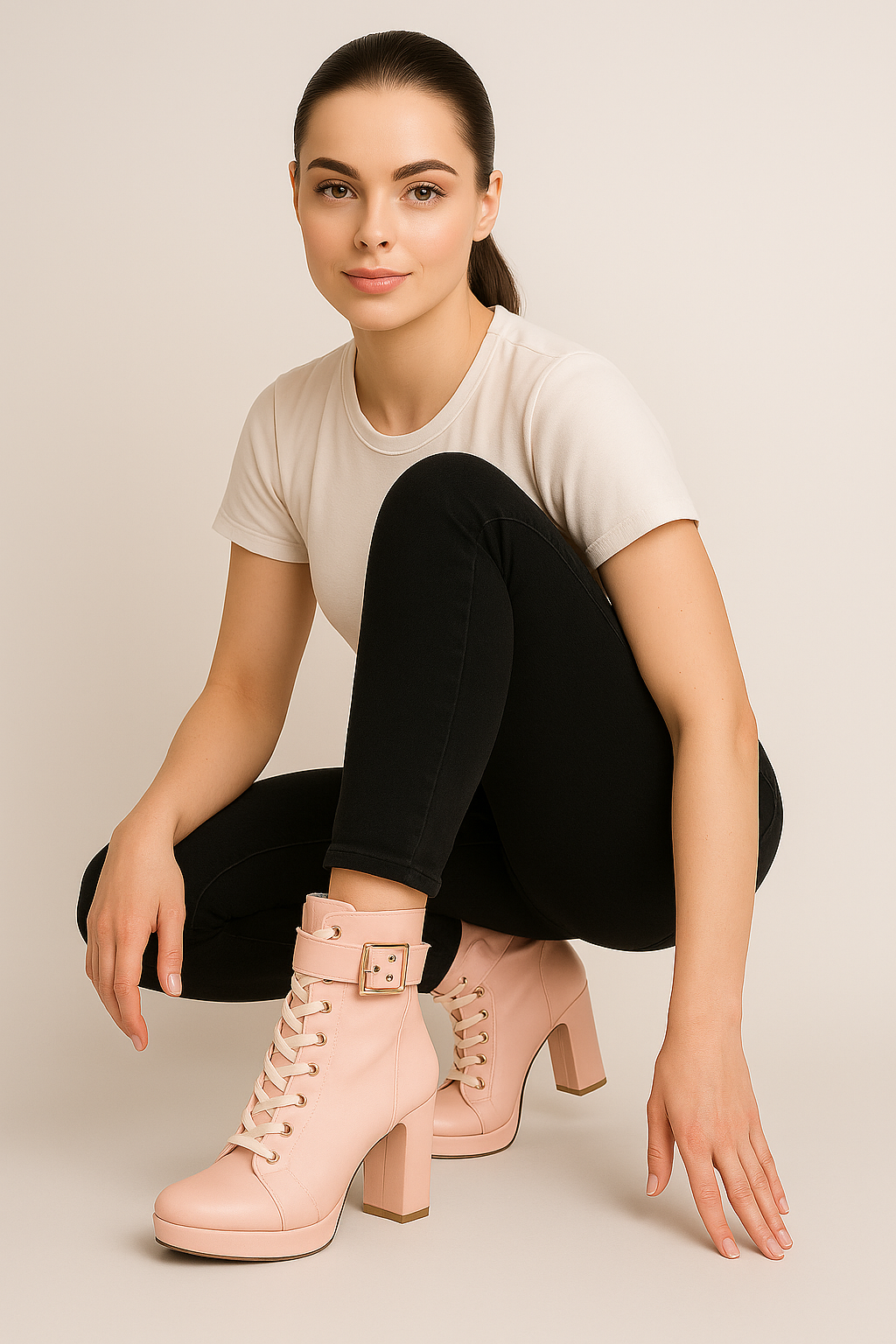 Claire | Stivaletti alla Caviglia con Lacci e Cinturino Regolabile - - BOOTS Boots & Shoes - Concept Palermo