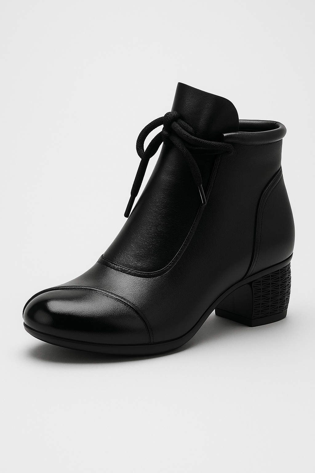 Ella | Stivaletti Estivi con Lacci e Design Traforato - Nero Inverno - BOOTS Boots & Shoes shoes shoes for women shoes woman Shoes women - Concept Palermo