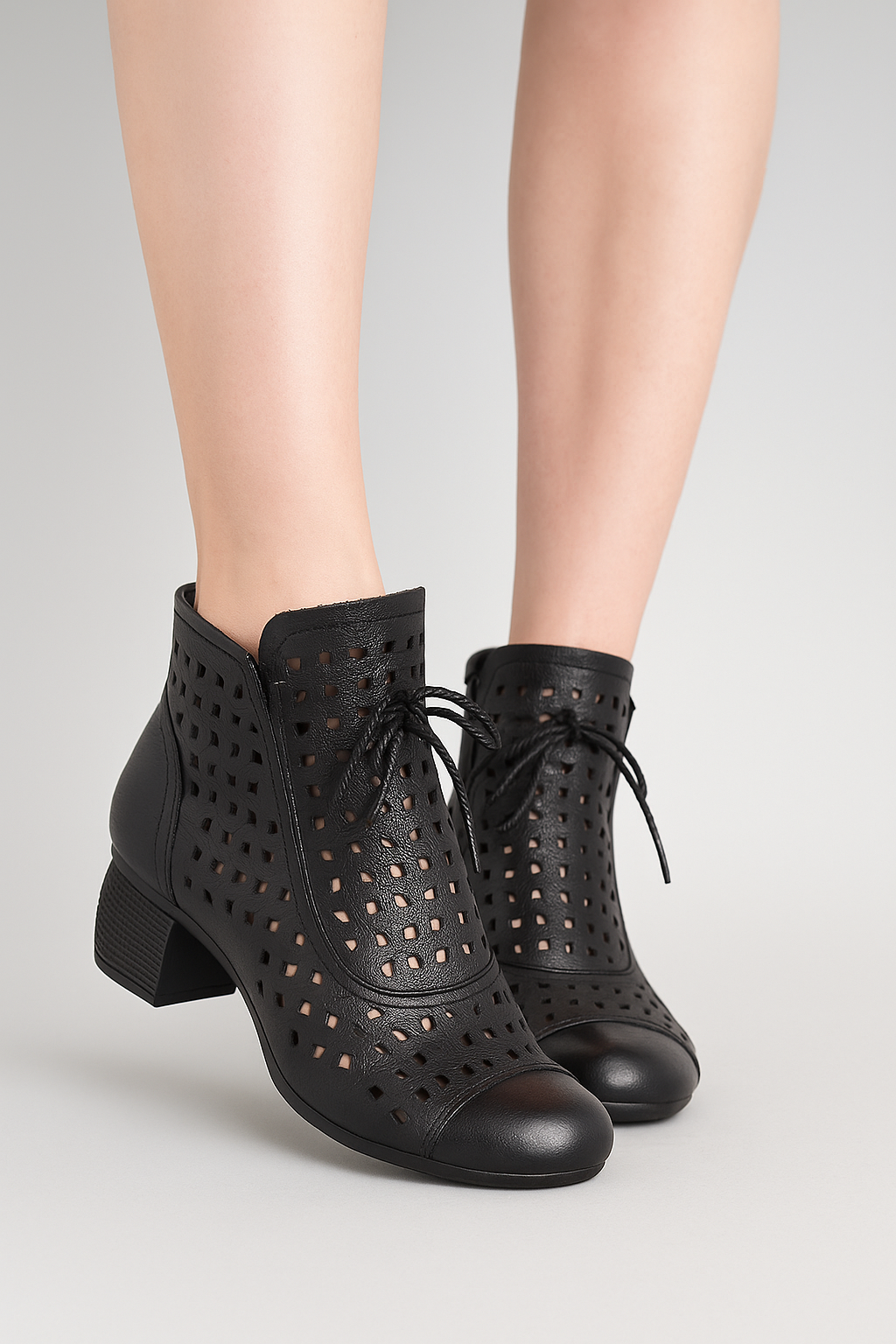 Ella | Stivaletti Estivi con Lacci e Design Traforato - - BOOTS Boots & Shoes shoes shoes for women shoes woman Shoes women - Concept Palermo