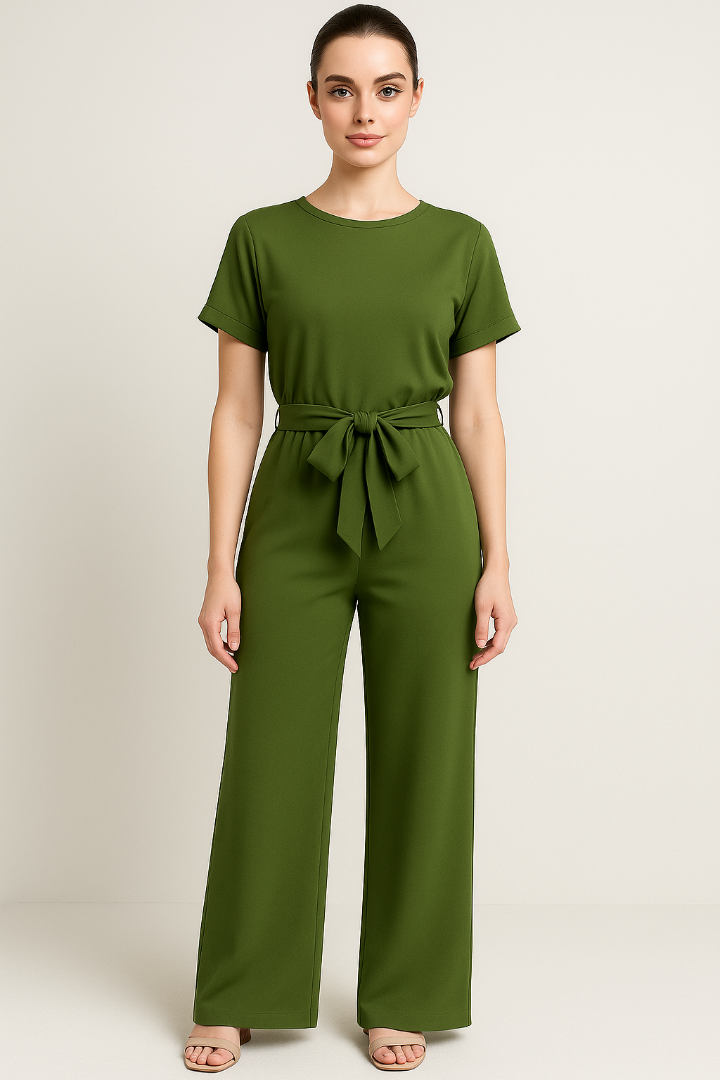 Addison | Tuta Elegante con Cintura a Fiocco e Maniche Corte - - 12/28/2024 jumpsuit Summer/Jumpsuit - Concept Palermo