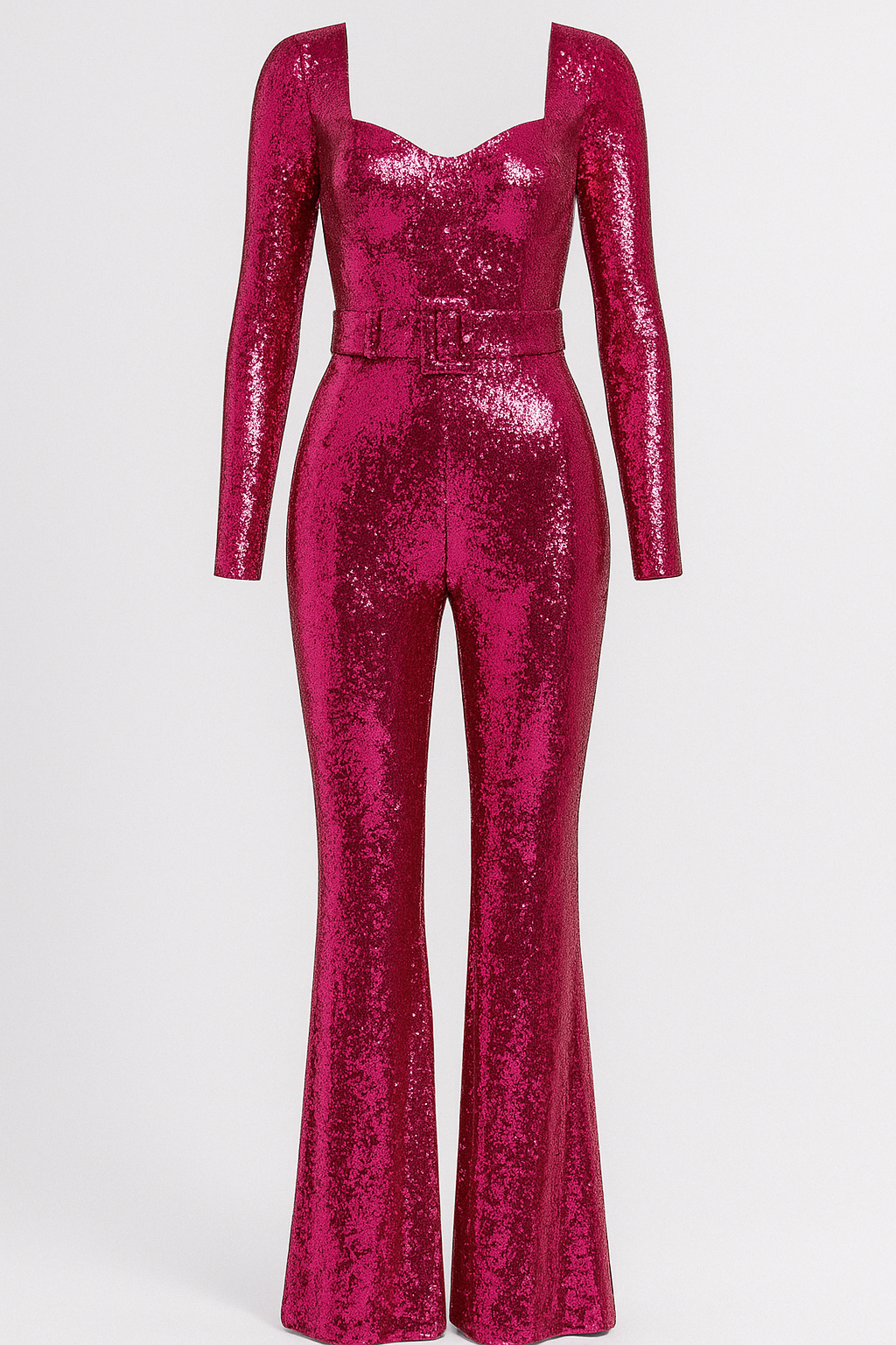 Gloria | Tuta Luminosa con Paillettes e Maniche Lunghe - Rosa caldo - 12/28/2024 jumpsuit Summer/Jumpsuit - Concept Palermo