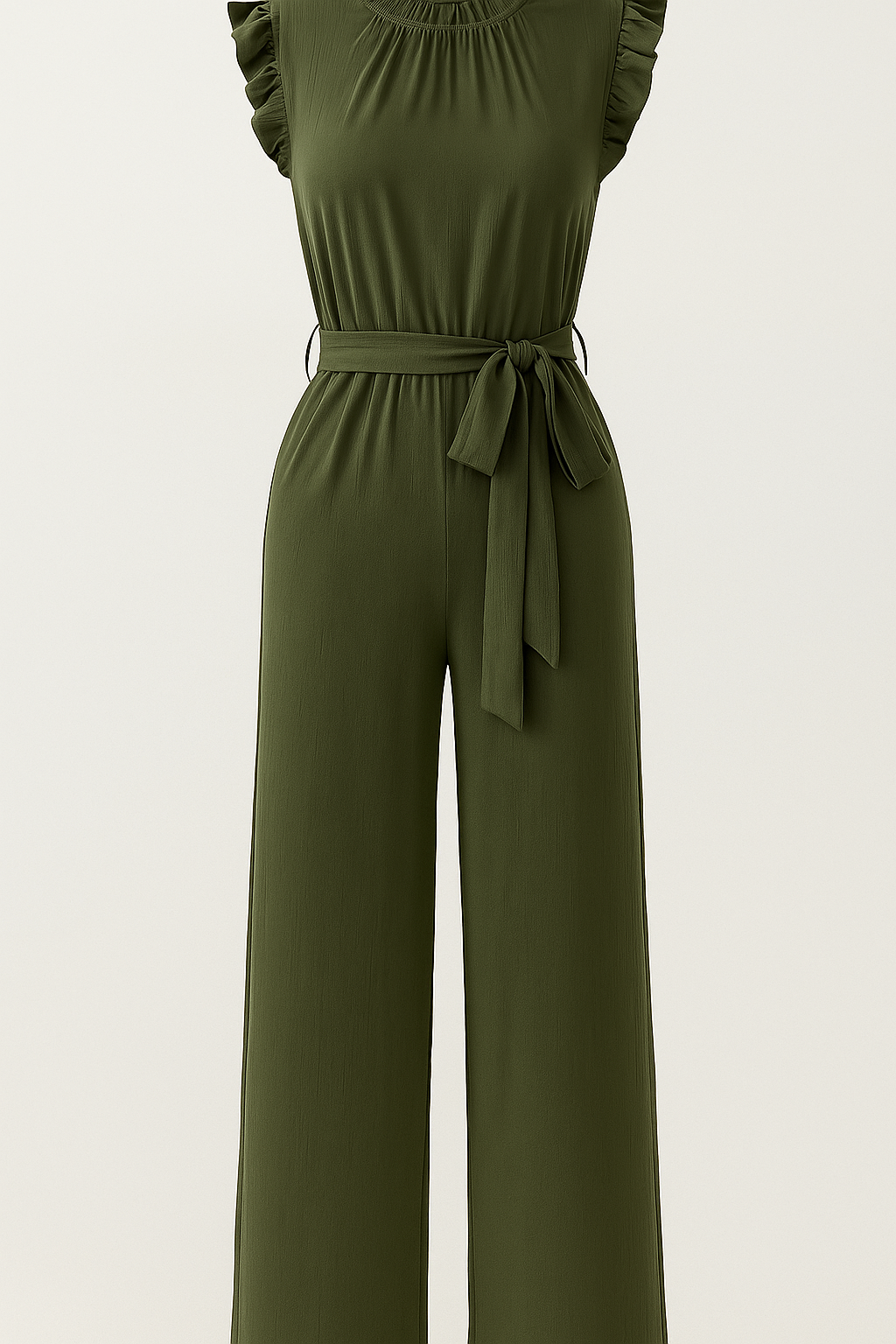Natalie | Elegante con Maniche Volant e Cintura in Vita - Verde militare - 12/28/2024 Summer/Jumpsuit - Concept Palermo