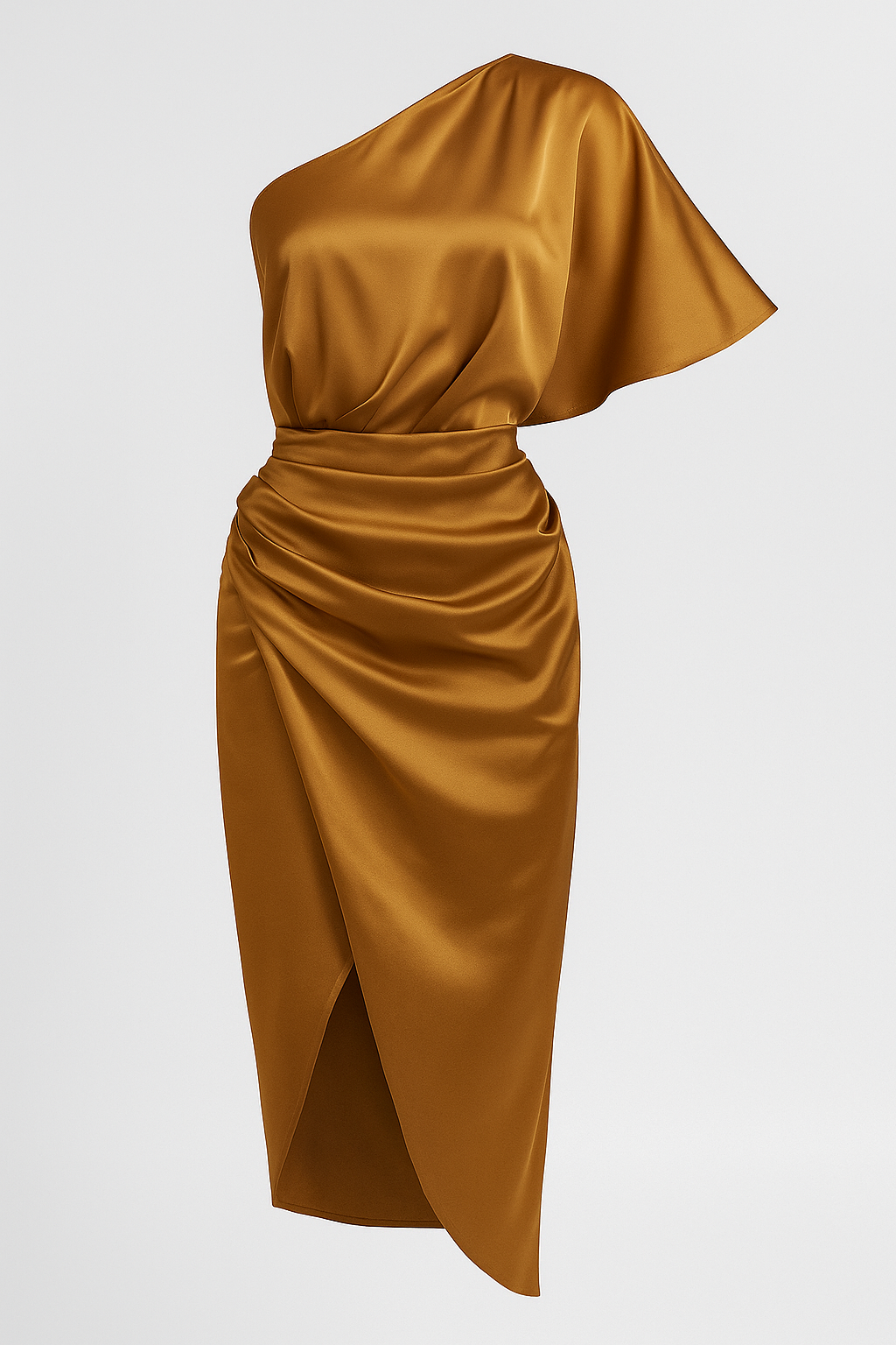 Eveline | Abito Monospalla in Raso con Spacco Elegante - Oro - +5 elegant dresses elegant_dresses-ai GOOD OLD Summer/Dresses trendy dress women's dress - Concept Palermo