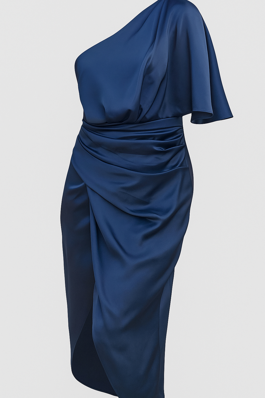 Eveline | Abito Monospalla in Raso con Spacco Elegante - Blu - +5 elegant dresses elegant_dresses-ai GOOD OLD Summer/Dresses trendy dress women's dress - Concept Palermo