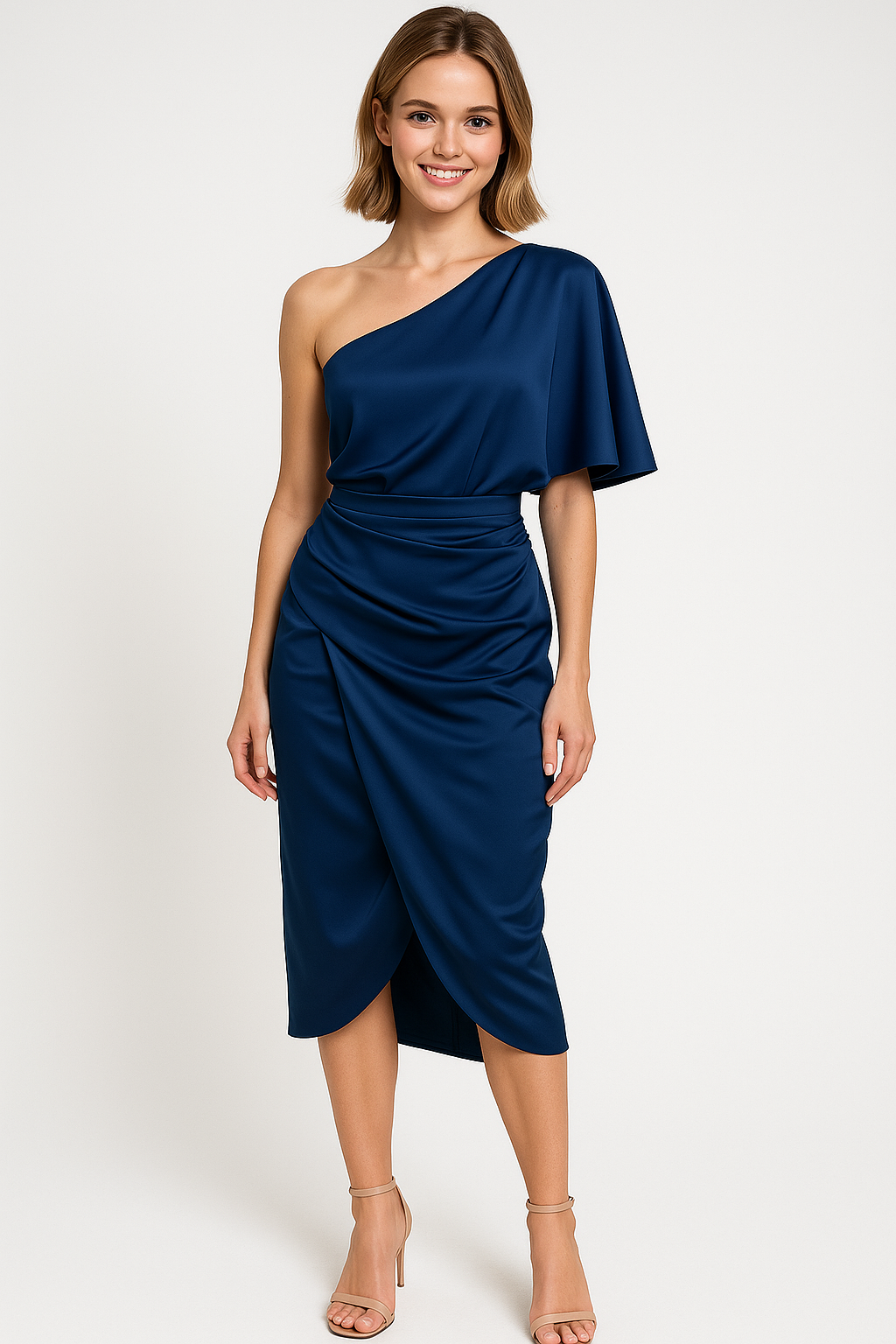 Eveline | Abito Monospalla in Raso con Spacco Elegante - - +5 elegant dresses elegant_dresses-ai GOOD OLD Summer/Dresses trendy dress women's dress - Concept Palermo