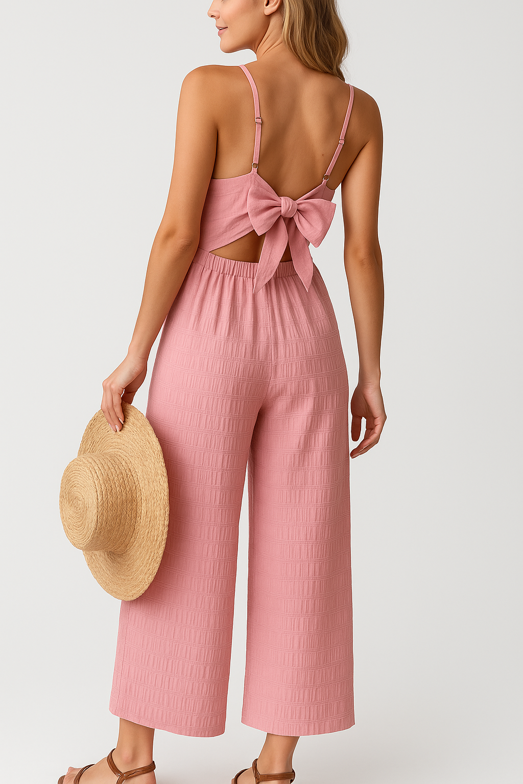 Julie | Tuta estiva con spalline sottili e nodo sulla schiena - - female dress Maxi Dresses soft fabric dress summer dress trendy dress women's dress - Concept Palermo