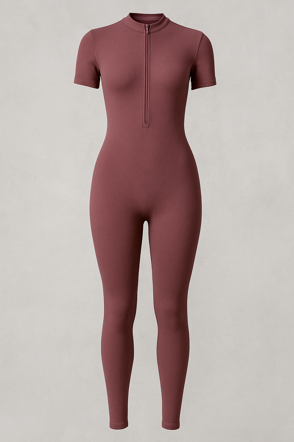 Giulia | Tuta Sportiva Elasticizzata a Maniche Corte con Zip Frontale - Borgogna - Casual/Sporty set sportivo uomo sports - Concept Palermo