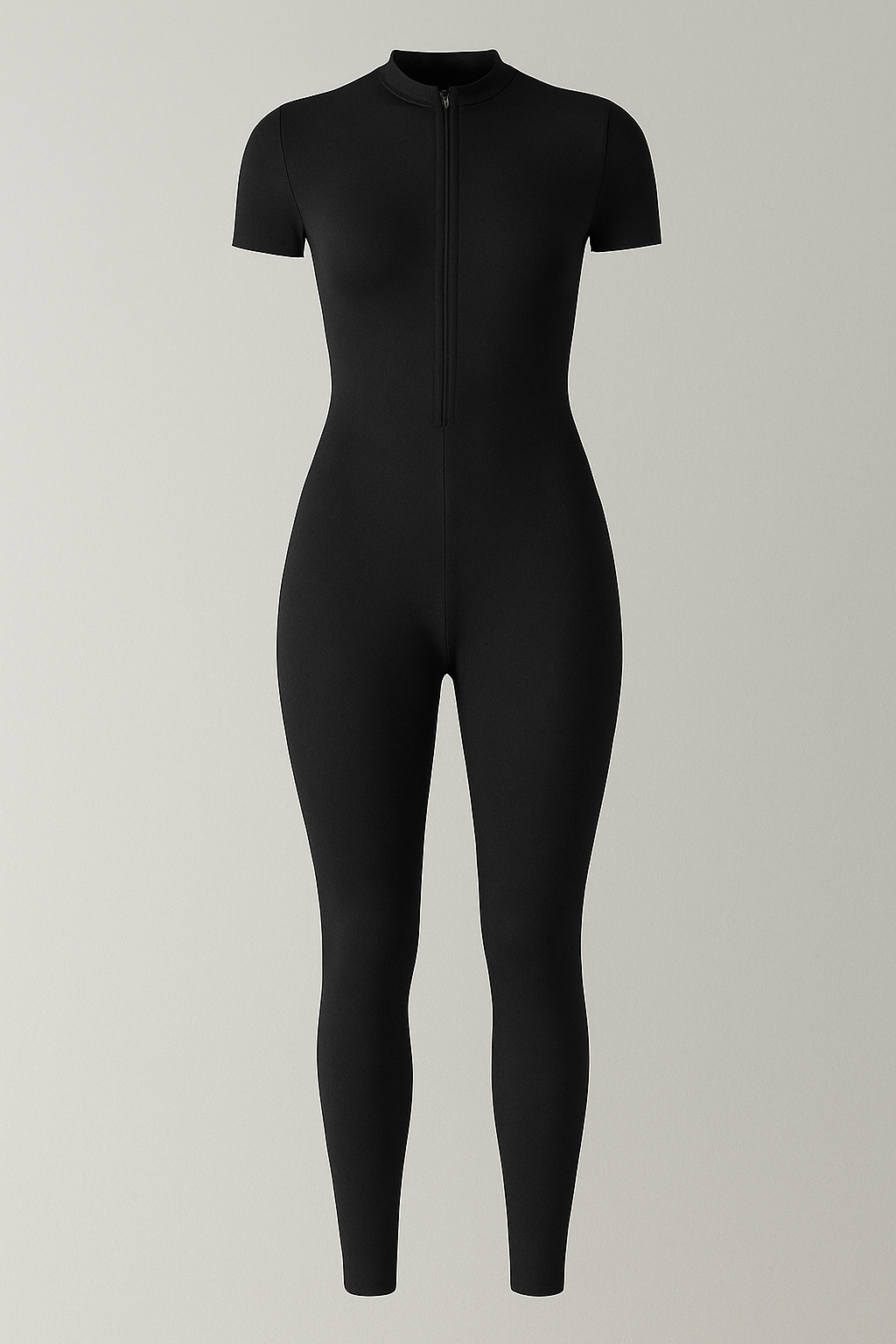 Giulia | Tuta Sportiva Elasticizzata a Maniche Corte con Zip Frontale - Nero - Casual/Sporty set sportivo uomo sports - Concept Palermo