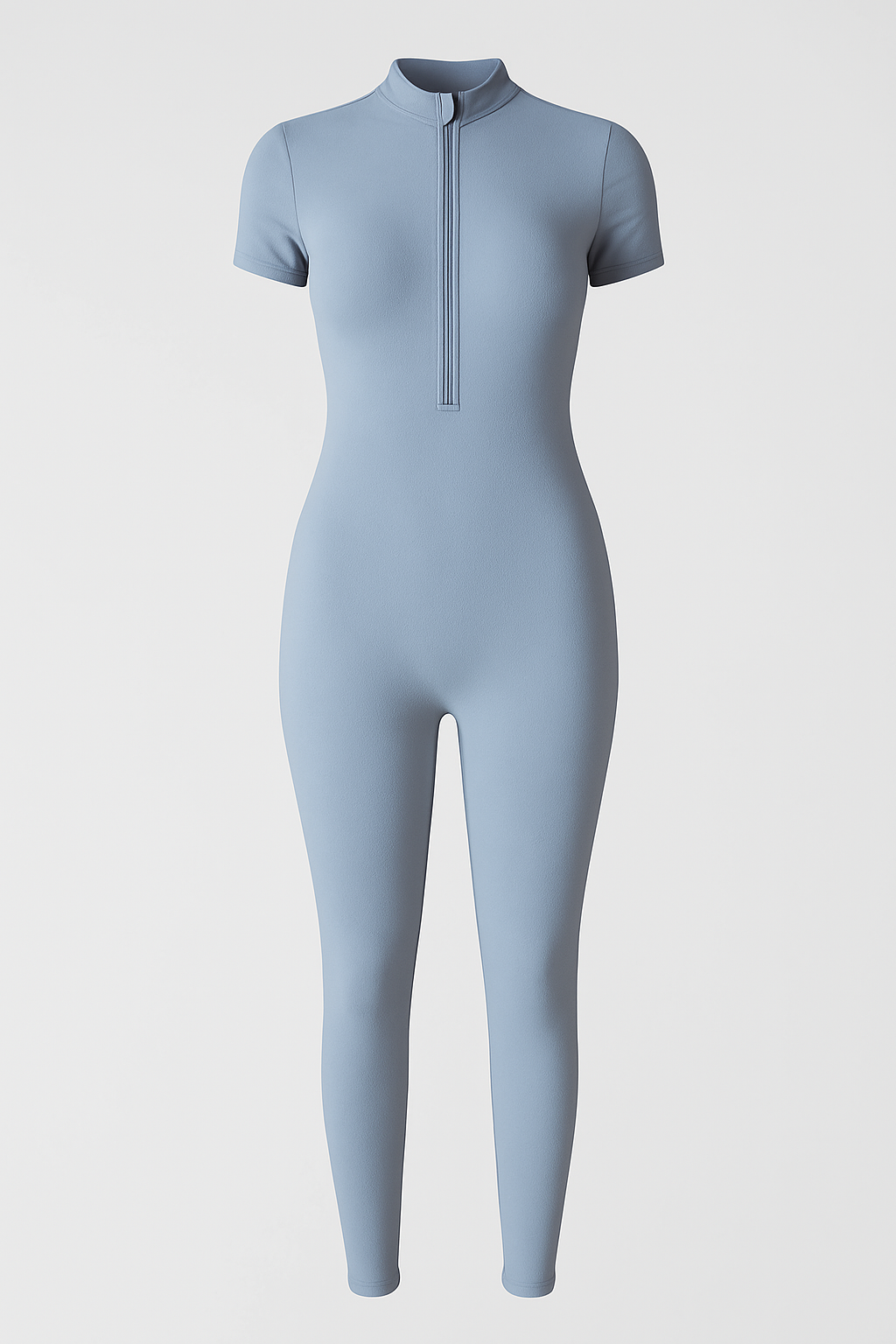 Giulia | Tuta Sportiva Elasticizzata a Maniche Corte con Zip Frontale - Blu - Casual/Sporty set sportivo uomo sports - Concept Palermo