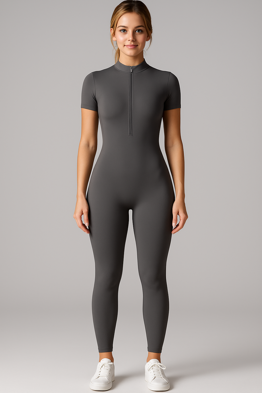 Giulia | Tuta Sportiva Elasticizzata a Maniche Corte con Zip Frontale - - Casual/Sporty set sportivo uomo sports - Concept Palermo