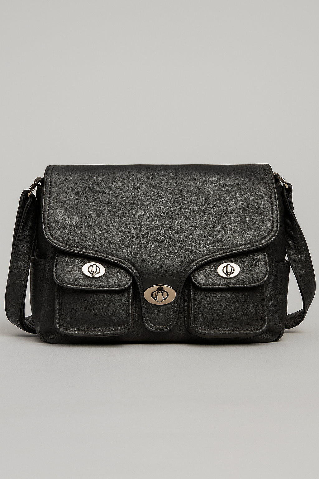 Amara | Borsa Elegante in Pelle PU Retrò - Nero - Bags Shoulder Bags women bags - Concept Palermo