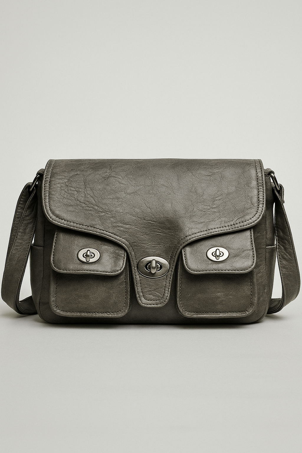 Amara | Borsa Elegante in Pelle PU Retrò - Grigio - Bags Shoulder Bags women bags - Concept Palermo